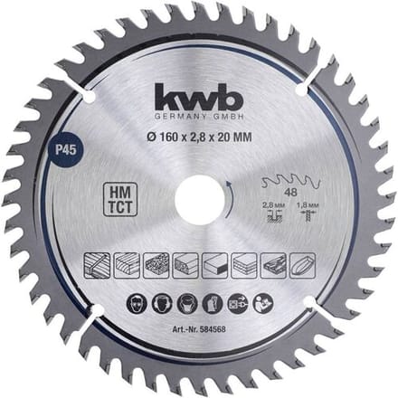 kwb 584568 Cirkelzaagblad 160 x 16 mm 1 stuk(s)