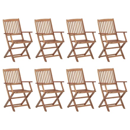 vidaXL - Opklapbare - stoelen, - 8 - stuks, - van - massief - acaciahout