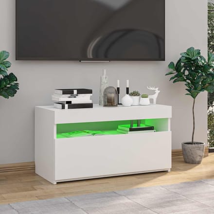 vidaXL - Tv-meubel - met - LED-verlichting - 75x35x40 - cm - wit