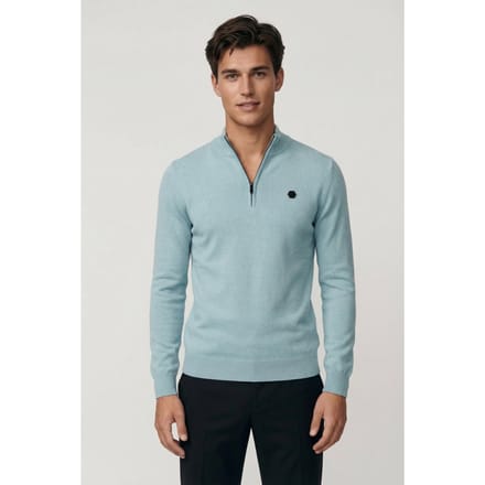 No Excess Pullover Half Zip Melange Ice Größe: XXL | Pullover Outlet | Herren