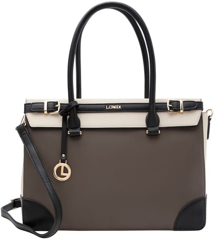 L.CREDI shopper schoudertas Plamena Shopper Dark Taupe Multi veelkleurig