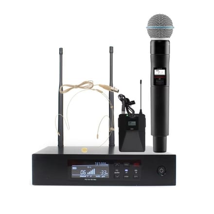 QLXD4 True Diversity Condense Professioneel Draadloos Lapel Microfoonsysteem voor Live UHF Draadloze Microfoon Karaoke