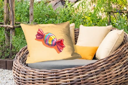 Buitenkussens - Geel - Snoep - Kleur - 60x40 cm - Weerbestendig