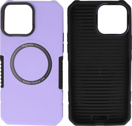 iPhone 13 Pro Max MagSafe Hoesje - Shockproof Back Cover - Paars