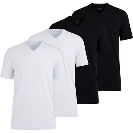 OLYMP T-shirt 4 Pack V Neck T-Shirt Verpakking van 4