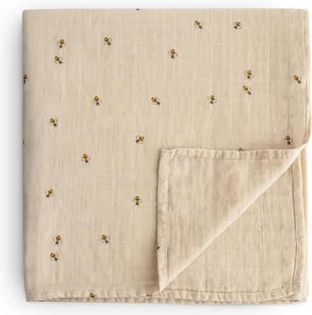 Mushie Hydrofiele Doek XL Swaddle Bijen