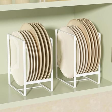 Allecta - Multifunctionele bordenstandaard en organizer voor keukenkast - wit - 2 stuks