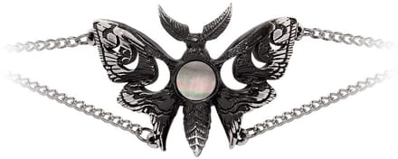 Alchemy Gothic - Gothic Armband - Lunar Moth - voor Vrouwen - zwart-zilverkleurig