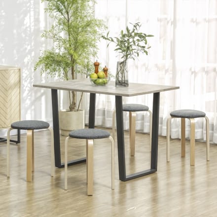 REDOM Eetkamerkrukken - Stapelbaar - Modern - Hout - Grijs - 40 × 40 × 45 cm