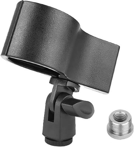 Grote microfoonclip - Microfoonhouder adapter - Muziek opnames - Verstelbare hoek - 32-60 mm - Zwart
