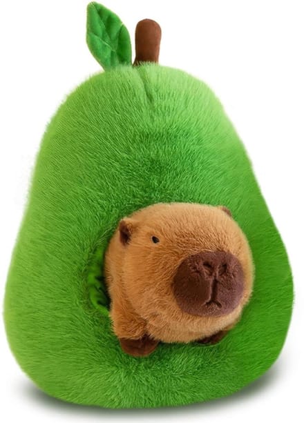 Capibara in Peer Pluche Knuffel 30 cm - Capybara met Fruit