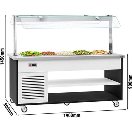 GGM Gastro Buffetwagen kalt DANZIG - 1900mm - für 5x GN 1/1 Zilver / Grijs