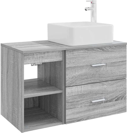 vidaXL - Badkamerkast - set - 2 - st - Grijs - Sonoma - 79,5 - x - 41 - x - 80 - cm