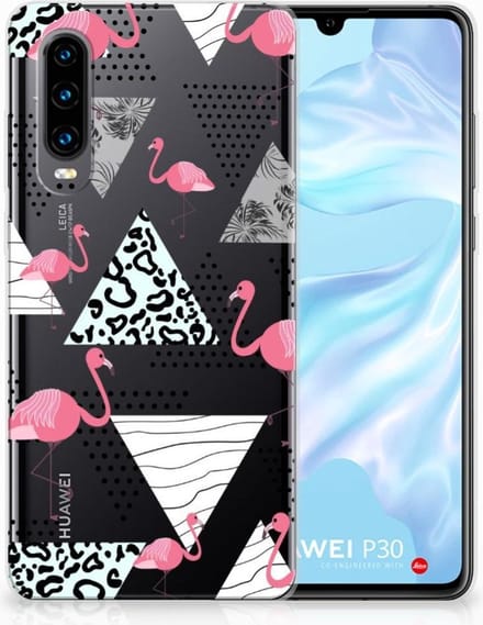 Huawei P30 TPU Hoesje Flamingo Triangle