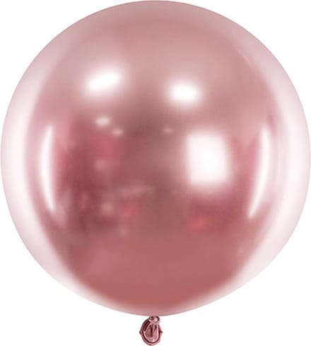 Partydeco - Ballonnen Chrome Glossy Rond Rose Goud - 60 cm
