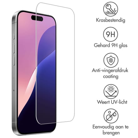 Accezz Screen Protector - Geschikt voor Apple iPhone 17 Pro Max / 16 Pro Max - Gehard Glas Screenprotector