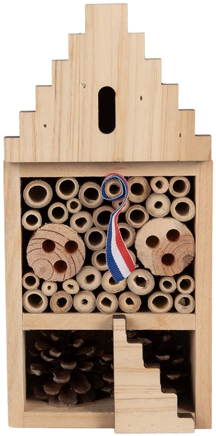 Clayre & Eef Insectenhotel 12x7x25 cm Bruin Hout