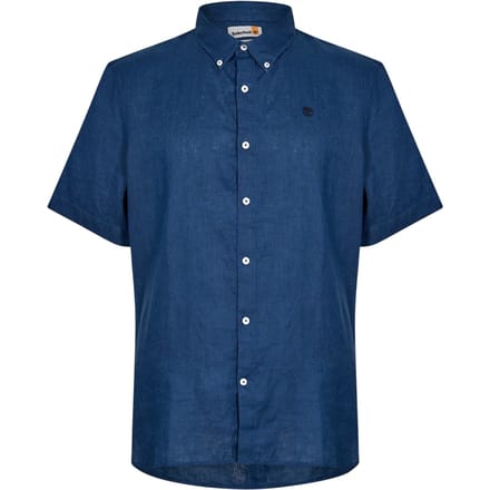 Timberland Herenoverhemd van Mill Brook, van linnen, met kraag en knoopsluiting (Donkere Denim)