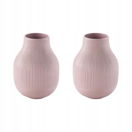 2x Roze Keramieken Vaas 21 cm - Elegante Woondecoratie