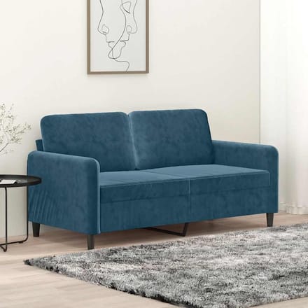 vidaXL - Tweezitsbank - 140 - cm - fluweel - blauw