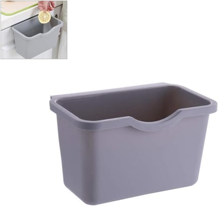 Hangende Keukenafvalbak met Klep voor Kastdeur - Compact en Multifunctioneel - Grijs