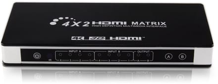HDMI Matrix 4x2 Switch / Splitter UHD 4K2K 3D met EDID-functie