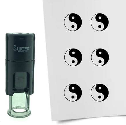 CombiCraft Stempel Yin Yang 10mm rond - Zwarte inkt