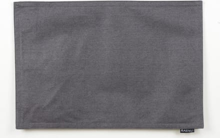 Rasteli - Placemat - katoen; kunststof - grijs - D45 cm - 2 stuks