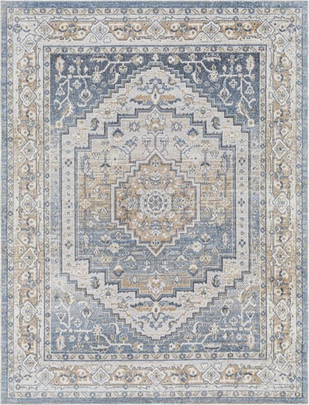 SURYA - JENNIFER Wasbaar Oosters Vintage Tapijt Blauw