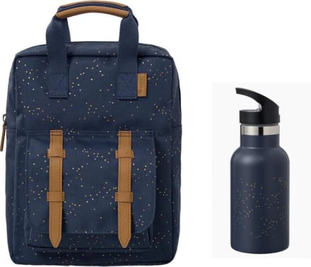 Fresk rugzak + drinkfles thermos Indigo dots