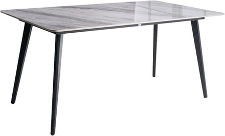 RODALLO - Tuintafel - Zwart/Grijs marmer - 160 x 90 cm - Steen
