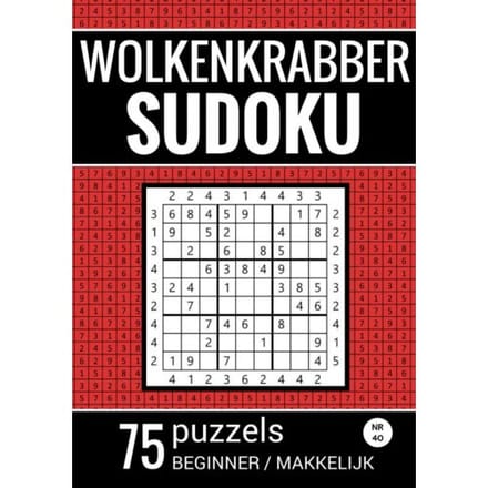 Wolkenkrabber Sudoku - Nr. 40 - 75 Puzzels - Beginner / Makkelijk - Sudoku Puzzelboeken