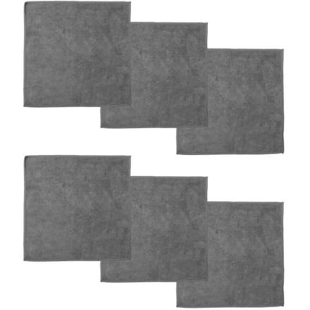 DDDDD - 6x Microvezeldoek - Billie - 30x30 cm - Grijs - Set van 6 stuks