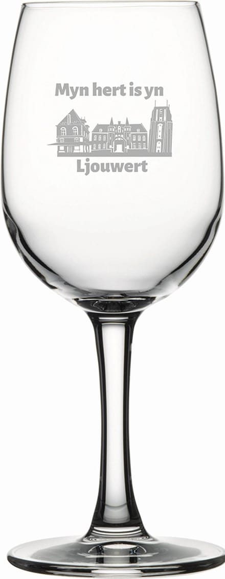 Gegraveerde witte wijnglas 26cl Ljouwert