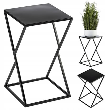 Zwarte Metalen Bloemenstandaard Loft Stijl 40 cm