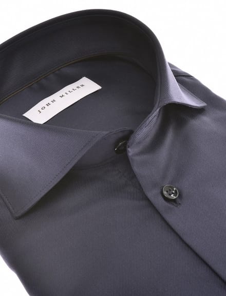 John Miller overhemd donkerblauw effen