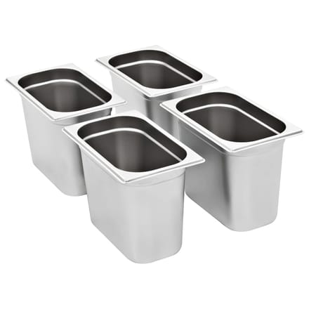 vidaXL - Gastronormbakken - 4 - st - GN - 1/4 - 200 - mm - roestvrij - staal