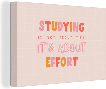 Canvas Schilderij Studeren - Quote - Motivatie - 30x20 cm - Wanddecoratie