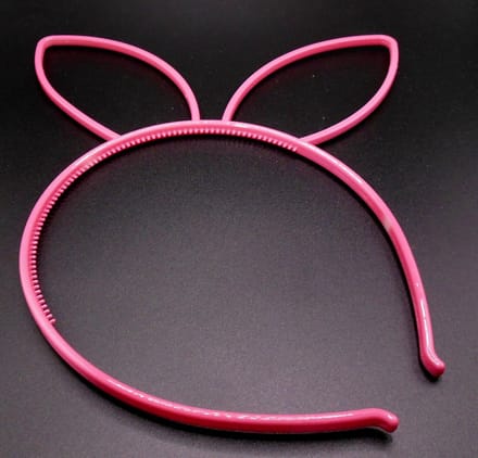 Diadeem met grote oren donkerroze - kinderfeestje - verjaardag