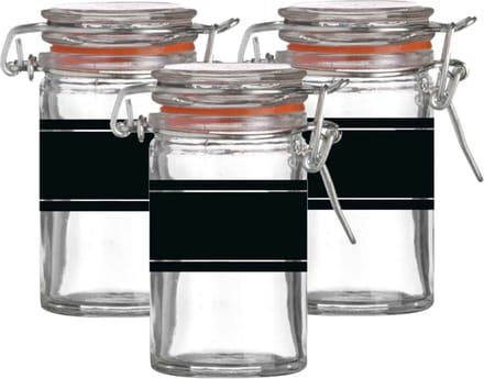Weckpotje/inmaakpotje - 6x - 70 ml - glas - met beugelsluiting - incl. etiketten