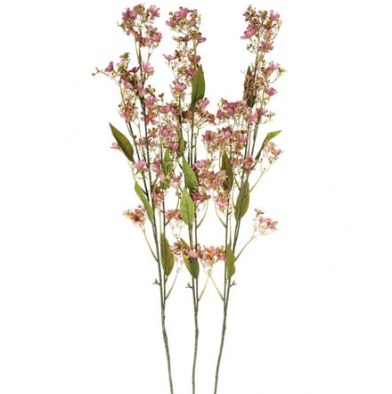 Siertak met bloemen kunstroze Daphne tak 110cm 3st, 3 Stück