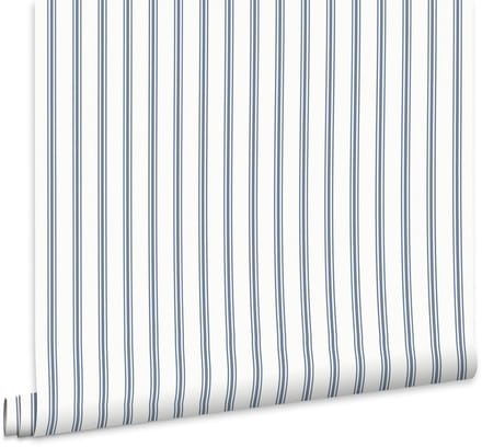 Laura Ashley Farnworth Stripe Behang - Streep - 10mx52cm - Blauw