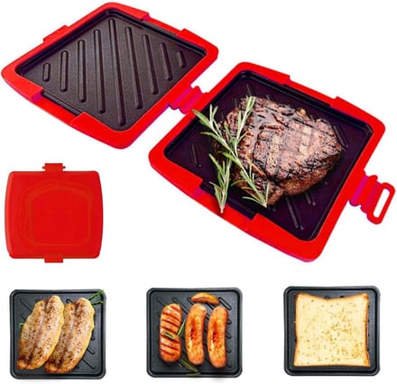 Sandwich Maker - Broodjespers Keuken - Ontbijt Snacks - Magnetron Veilig - 4x17x4 cm - Rood