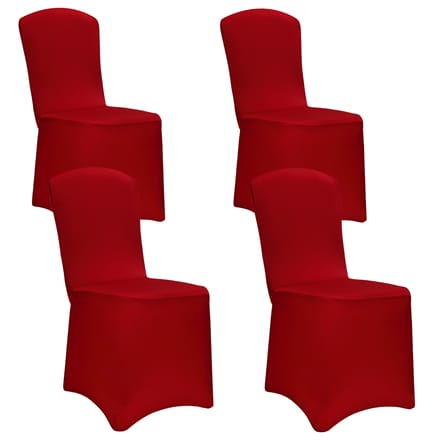 Stoelhoes Set van 4 - Stretch Kreukvrij - Bordeaux Rood