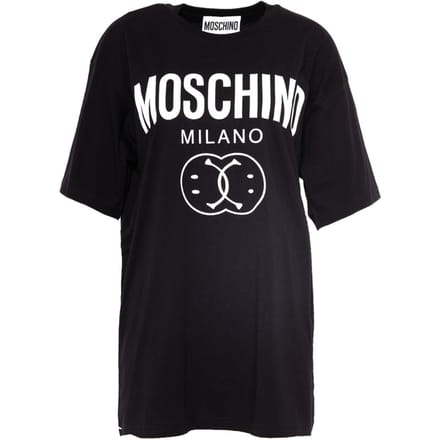 Moschino Double Smiley Zwart Oversize T-shirt