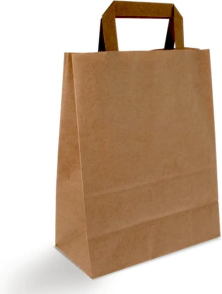 Papieren Draagtas | Klein | 22x10x28 cm | Bruin | 250 stuks