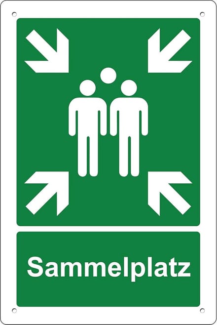 Brandwerend Verzamelplaats Schild - 3mm Aluminium Bord 20x30 cm