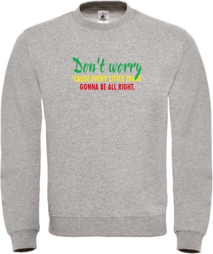 Sweater Grijs L - Don't worry - soBAD. | Sweater unisex | Sweater mannen | Sweater dames | Voetbal