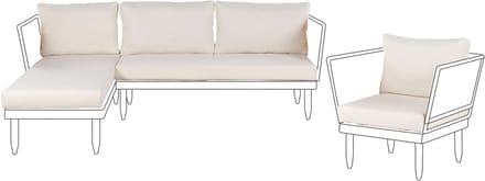 CREMONA - Tuinkussen hoezen set - Gebroken wit - Polyester