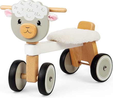 BigJigs houten loopfiets Ride On Sheep - peuter speelgoed schapenvoertuig.